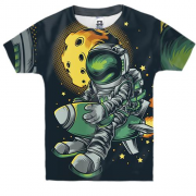 Дитяча 3D футболка з астронавтом на ракеті