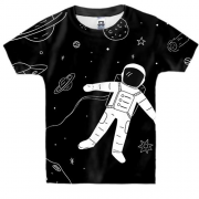 Дитяча 3D футболка з космонавтом в невагомості