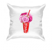 Подушка Coca-Cola с цветами