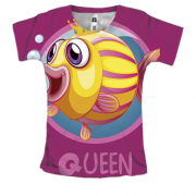 Женская 3D футболка Queen fish