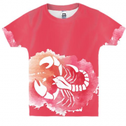 Детская 3D футболка с акварельным Скорпионом
