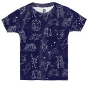 Детская 3D футболка со звездными знаками зодиака