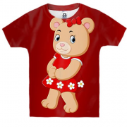 Дитяча 3D футболка з плюшевою ведмедиком дівчинкою