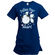 Удлиненная футболка Follow Your Heart