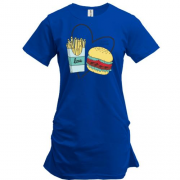 Удлиненная футболка Love fast food