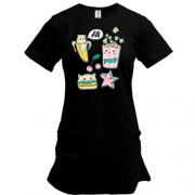 Удлиненная футболка Cat-food
