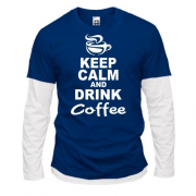 Комбинированный лонгслив Keep Calm and Drink Coffee