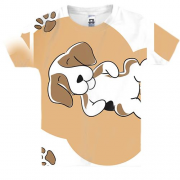 Дитяча 3D футболка з лежачою собакою