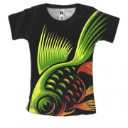 Жіноча 3D футболка з золото зеленої рибкою