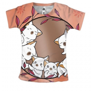 Женская 3D футболка с маленькими котятами