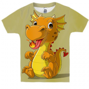 Дитяча 3D футболка з веселим драконом