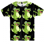 Детская 3D футболка с веселыми крокодилами