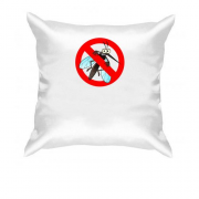 Подушка со знаком "Комары запрещены"
