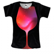 Женская 3D футболка с винным космосом
