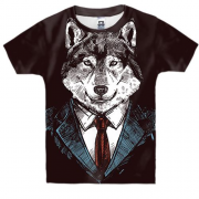 Дитяча 3D футболка Business wolf