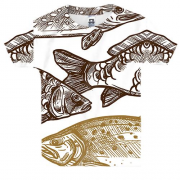 Детская 3D футболка с разными рыбками