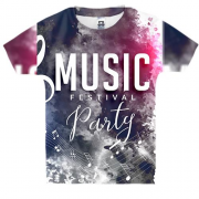 Детская 3D футболка Music festival party
