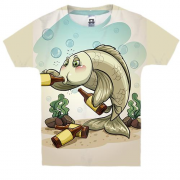 Детская 3D футболка с рыбой и пивом