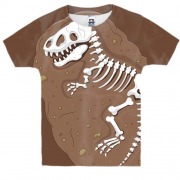 Детская 3D футболка со скелетом динозавра