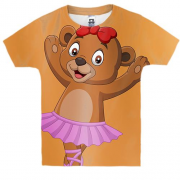 Дитяча 3D футболка з ведмедиком балериною