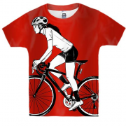 Детская 3D футболка с девушкой на велосипеде