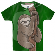 Дитяча 3D футболка з лінивцем на дереві