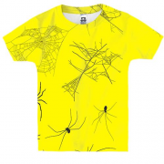Детская 3D футболка с пауками и паутиной