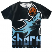 Детская 3D футболка shark basketball