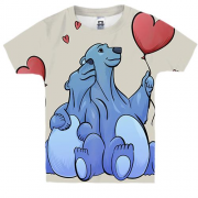Дитяча 3D футболка з парою синіх полярних ведмедиків