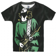 Дитяча 3D футболка з зеленим гітаристом