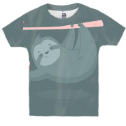 Дитяча 3D футболка з хлопчиком лінивцем