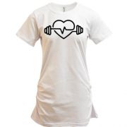 Подовжена футболка Heart WorkOut