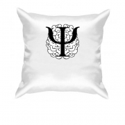 Подушка с гербом психологии и мозгом