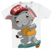 Детская 3D футболка с мальчиком слоненком