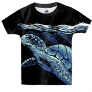 Детская 3D футболка с синей черепахой