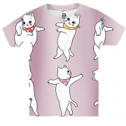 Детская 3D футболка с танцующими котами