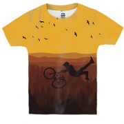 Детская 3D футболка с летящим велосипедиском