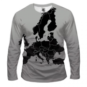 Чоловічий 3D лонгслів с картой Европы
