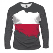 Мужской 3D лонгслив с флагом Польши