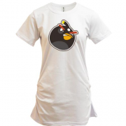Подовжена футболка  Black bird 2