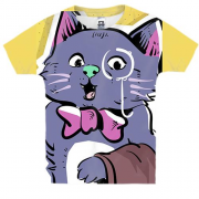 Дитяча 3D футболка з котом і моноклем