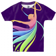 Детская 3D футболка с красочной балериной