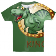 Детская 3D футболка с королем динозавром