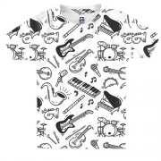 Детская 3D футболка с маленькими музыкальными инструментами
