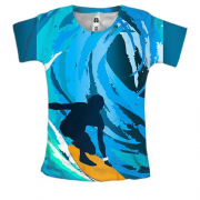 Женская 3D футболка Surfer Art