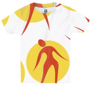 Детская 3D футболка с иконками фитнес девушек