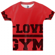 Детская 3D футболка I love gym