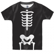 Дитяча 3D футболка з плоским скелетом