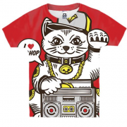 Дитяча 3D футболка Hip hop cat