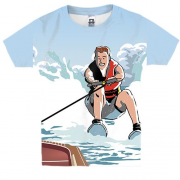 Детская 3D футболка с парнем на водном скутере